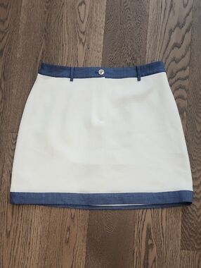 Tommy Hilfiger White Mini Skirt with Blue Trim